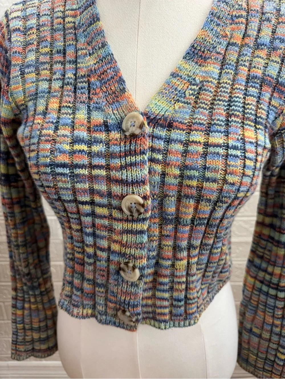 art class Pastel Multicolor Cable Knit Sweater - Picture 3 of 7